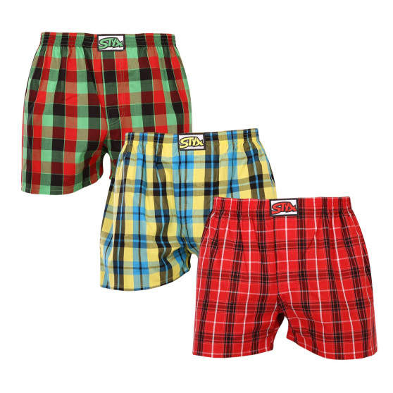 3PACK Boxershorts för herrar Styx klassisk elastisk flerfärgad (3A093138)