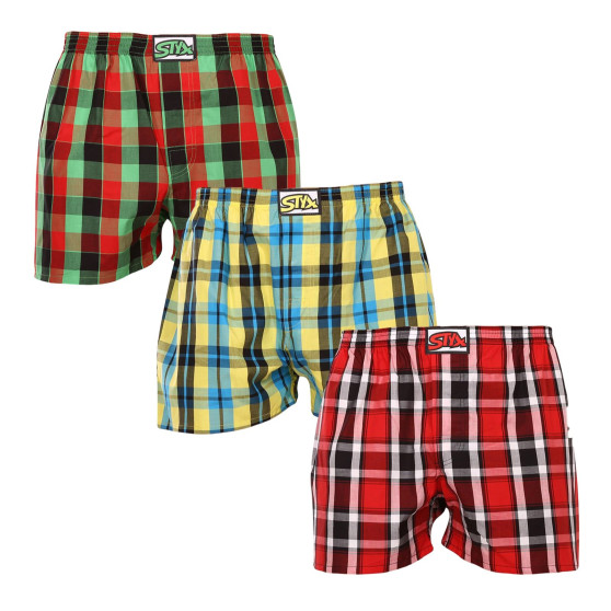 3PACK Boxershorts för herrar Styx klassisk elastisk flerfärgad (3A093338)