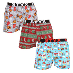 3PACK Boxershorts för herrar Styx art sports gummi flerfärgad (3B16826)