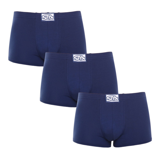 3PACK Boxershorts för herrar Styx classic rubber mörkblå (3Q0968)