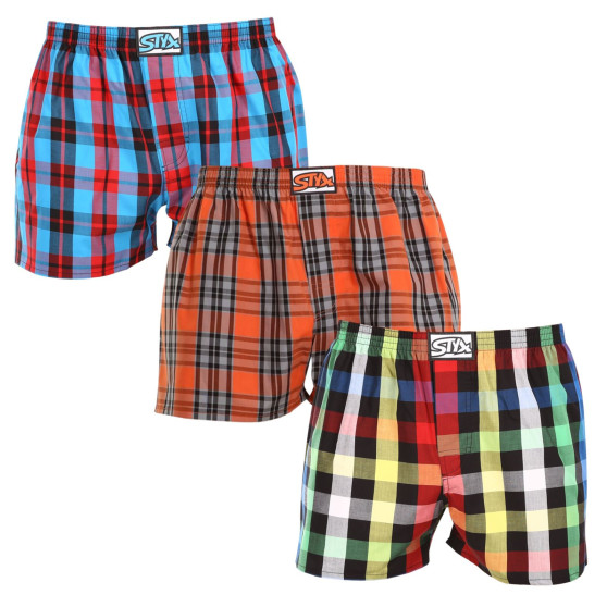 3PACK Boxershorts för herrar Styx klassisk elastisk flerfärgad (3A092613)