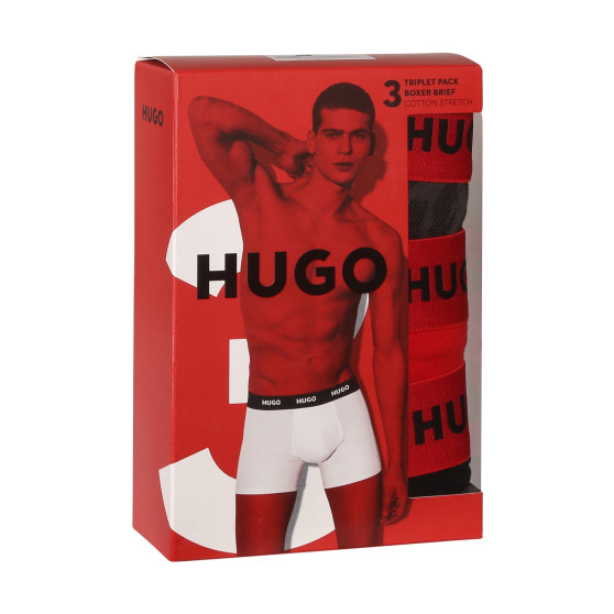 3PACK Boxershorts för herrar HUGO multicolour (50510192 025)