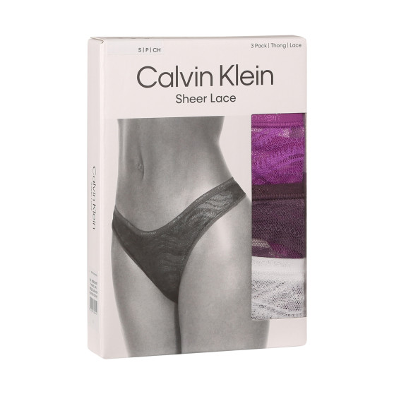 3PACK Stringtrosor för kvinnor Calvin Klein multicolour (QD5216E-NOW)