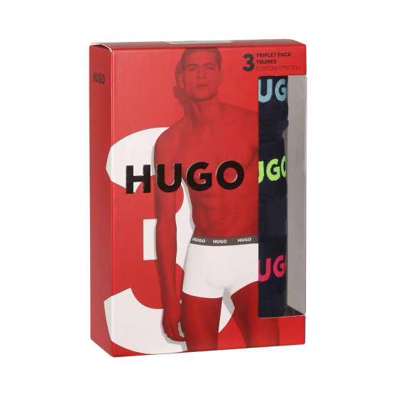 3PACK Boxershorts för herrar HUGO multicolour (50469766 414)