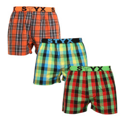 3PACK Boxershorts för herrar Styx sport elastisk flerfärgad (3B092638)