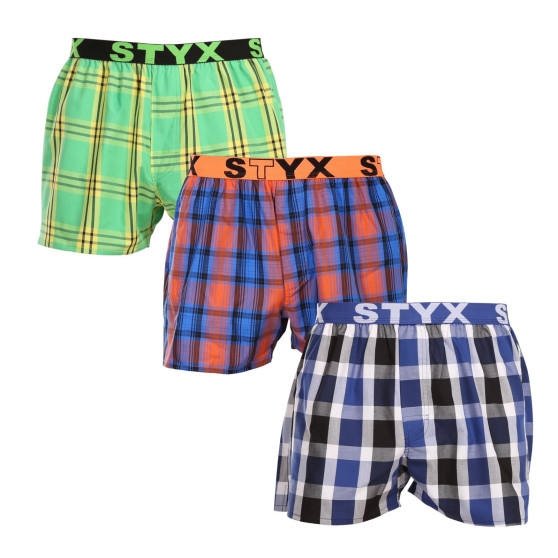 3PACK Boxershorts för herrar Styx sport elastisk flerfärgad (3B100619)