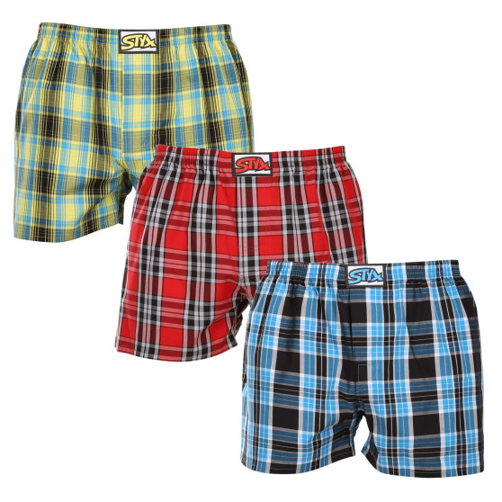 3PACK Boxershorts för herrar Styx klassisk elastisk flerfärgad (3A102123)