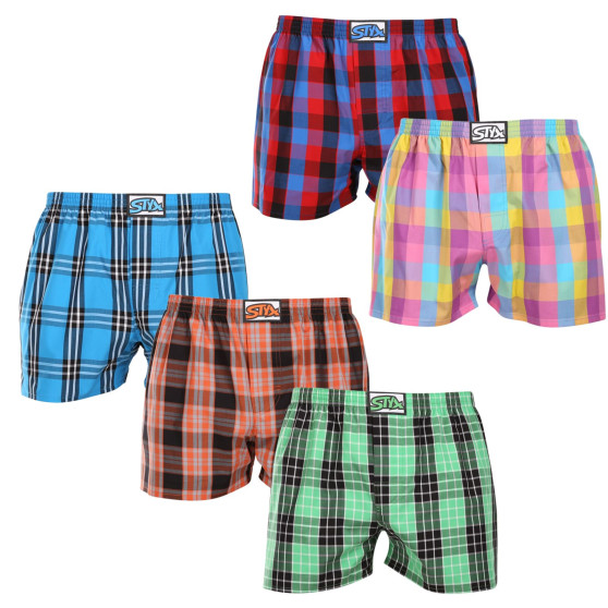 5PACK Boxershorts för herrar Styx klassisk elastisk flerfärgad (5A102630)