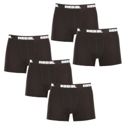 5PACK Boxershorts för herrar Nedeto Rebel svart (5NBR001)