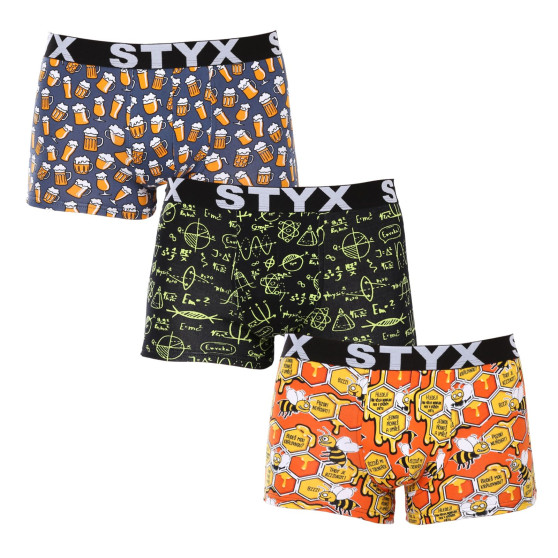 3PACK Boxershorts för herrar Styx art sports gummi multicolour (3G13724)