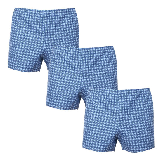 3PACKBoxershorts för herrar Foltýn blå rutor (3xK54)