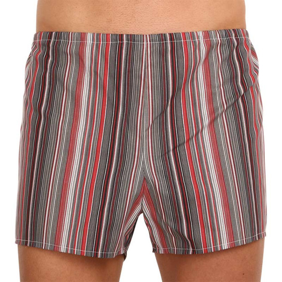 3PACKBoxershorts för herrar Foltýn röda ränder oversized (3xKN76)