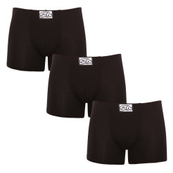 3PACK herrboxershorts Styx lång klassisk elastisk svart (F9606060)