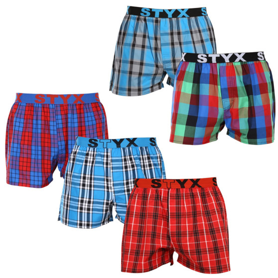 5PACK Boxershorts för herrar Styx sport elastisk flerfärgad (5B093120)