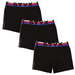 3PACK boxershorts för herrar Styx sport elastisk svart tricolour (3G1960)