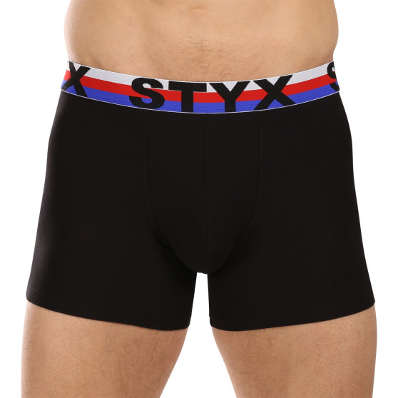 3PACK boxershorts för herrar Styx lång sport elastisk svart tricolour (3U1960)