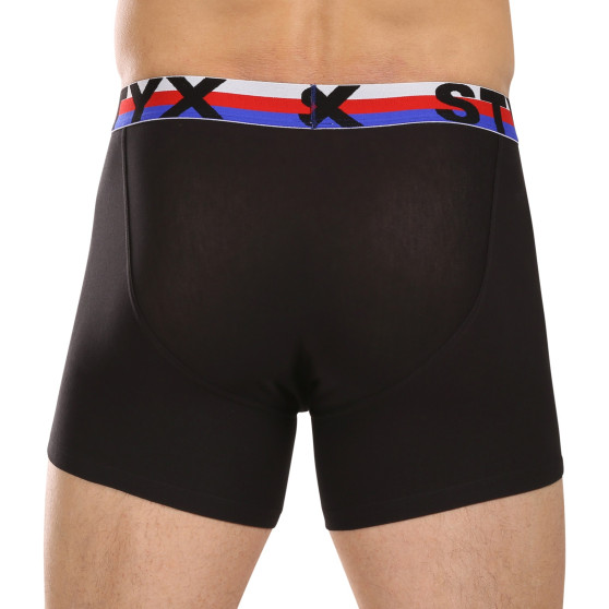 3PACK boxershorts för herrar Styx lång sport elastisk svart tricolour (3U1960)