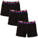 3PACK boxershorts för herrar Styx lång sport elastisk svart tricolour (3U1960)