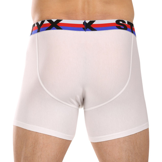 3PACK boxershorts för herrar Styx lång sport elastisk vit tricolour (3U2061)