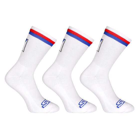 3PACK strumpor Styx hög vit tricolour (3HV10111)