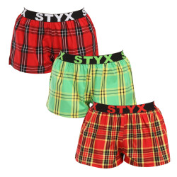 3PACK damshorts Styx sport elastisk flerfärgad (3T100314)