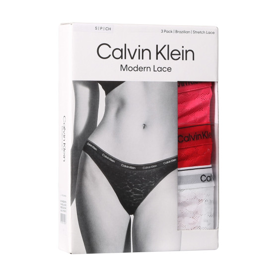 3PACK Brasilianska trosor för kvinnor Calvin Klein flerfärgad (QD5225E-NPC)