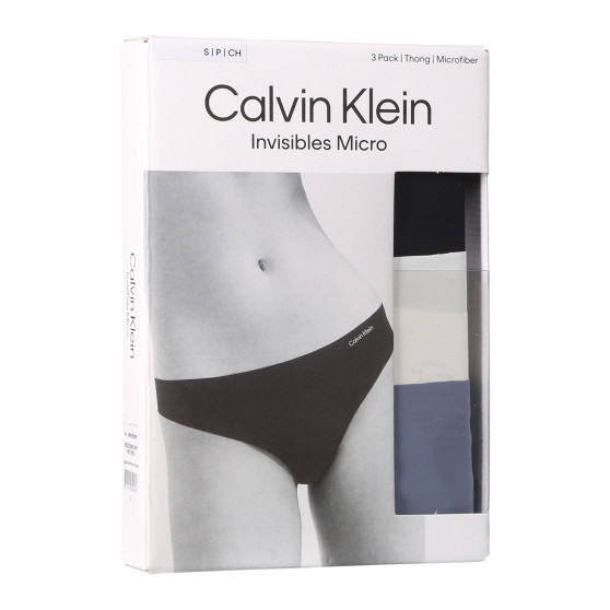 3PACK Stringtrosor för damer Calvin Klein sömlös multicolour (QD3558E-NP0)