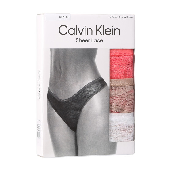 3PACK Stringtrosor för kvinnor Calvin Klein multicolour (QD5216E-NOX)