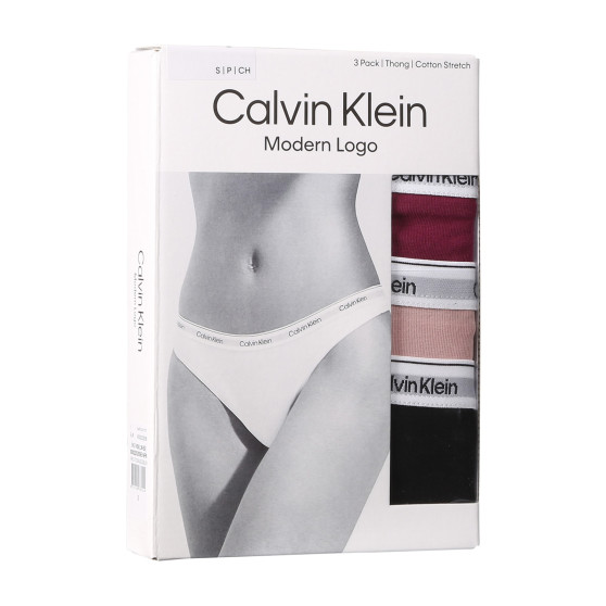 3PACK Stringtrosor för kvinnor Calvin Klein multicolour (QD5209E-NP6)