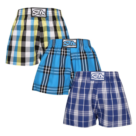 3PACK barnshorts Styx klassisk resår flerfärgad (3J102430)