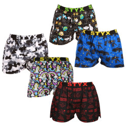 5PACK Boxershorts för herrar Styx art sports gummi flerfärgad (5B1187789)