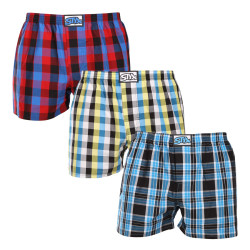 3PACK Boxershorts för herrar Styx klassisk elastisk flerfärgad (3A102227)