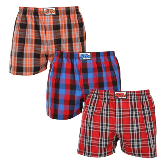 3PACK Boxershorts för herrar Styx klassisk elastisk flerfärgad (3A102327)