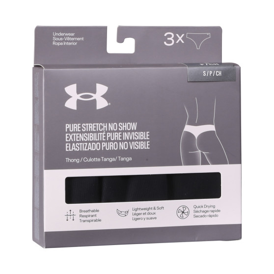 3PACK Stringtrosor för damer Under Armour svart (1383893 001)