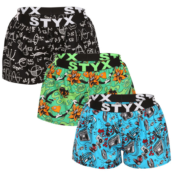 3PACK damshorts Styx art sports gummi flerfärgad (3T15782)