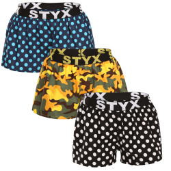 3PACK damshorts Styx art sports gummi flerfärgad (3T15901)