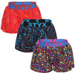 3PACK damshorts Styx art sports gummi flerfärgad (3T13603)