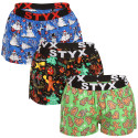 3PACK damshorts Styx art sports gummi flerfärgad (3T17134)