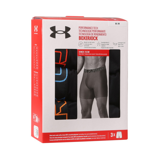 3PACK Boxershorts för herrar Under Armour svart (1383878 002)