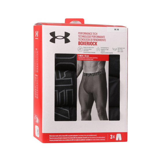 3PACK Boxershorts för herrar Under Armour svart (1383880 001)