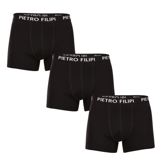 3PACK Boxershorts för herrar Pietro Filipi svart (3BCL002)