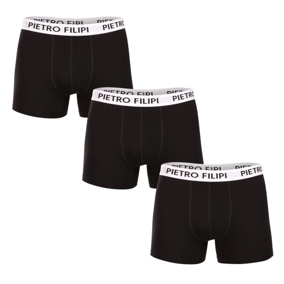 3PACK Boxershorts för herrar Pietro Filipi svart (3BCL003)