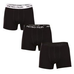 3PACK Boxershorts för herrar Pietro Filipi svart (3BCL004)