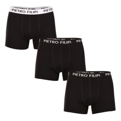 3PACK Boxershorts för herrar Pietro Filipi svart (3BCL006)