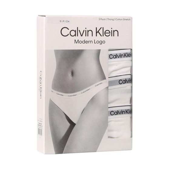 3PACK Stringtrosor för damer Calvin Klein vit (QD5209E-100)