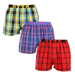 3PACK Boxershorts för herrar Styx sport elastisk flerfärgad (3B103133)