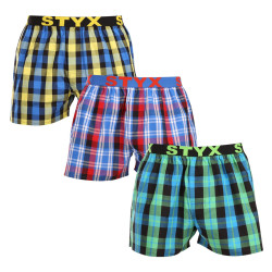 3PACK Boxershorts för herrar Styx sport elastisk flerfärgad (3B103739)