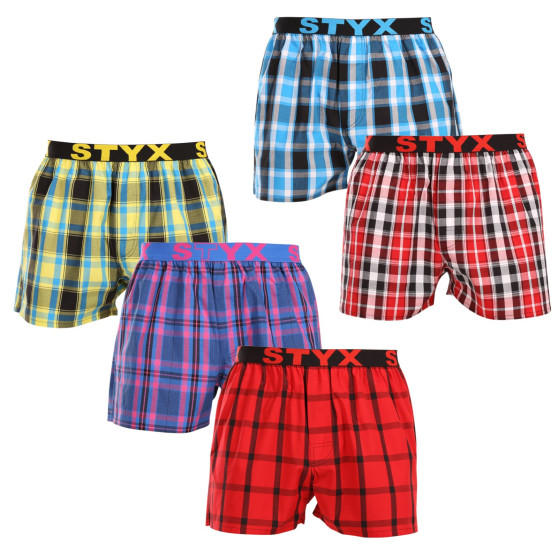 5PACK Boxershorts för herrar Styx sport elastisk flerfärgad (5B103135)