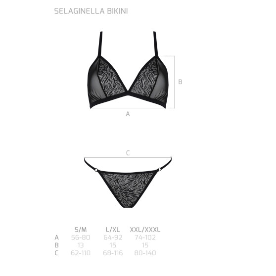 Set för kvinnor Passion svart (Selaginella bikini)