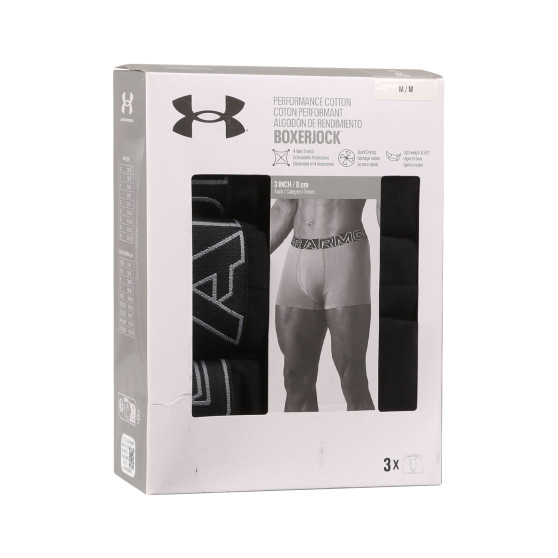 3PACK Boxershorts för herrar Under Armour svart (1383891 001)